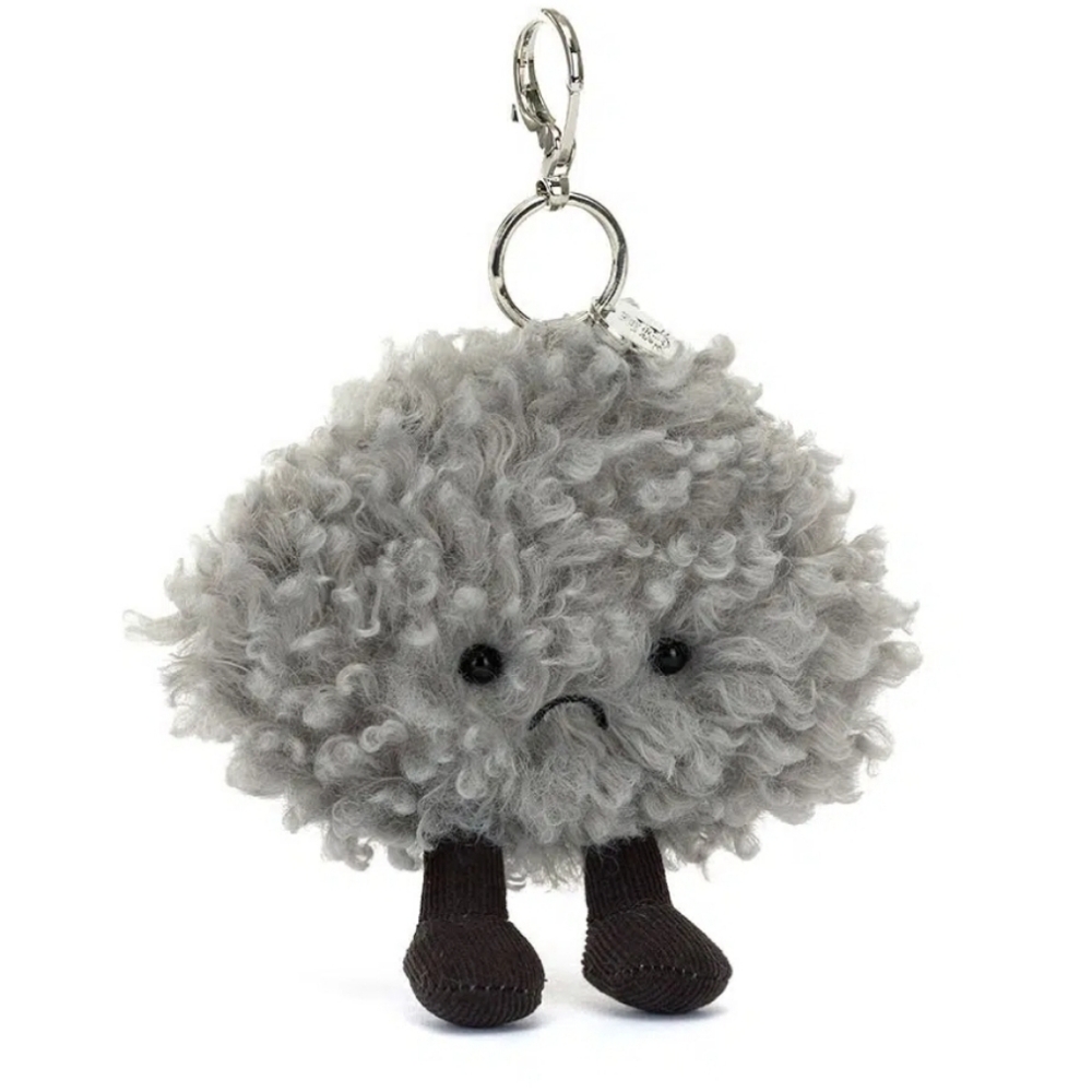 Jellycat Gray Fluffy Cloud Keychain